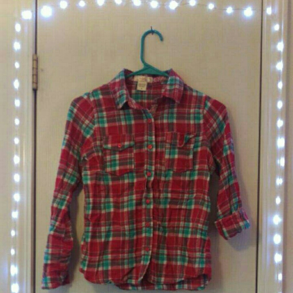Girls brand Passport Girl size M plaid button up